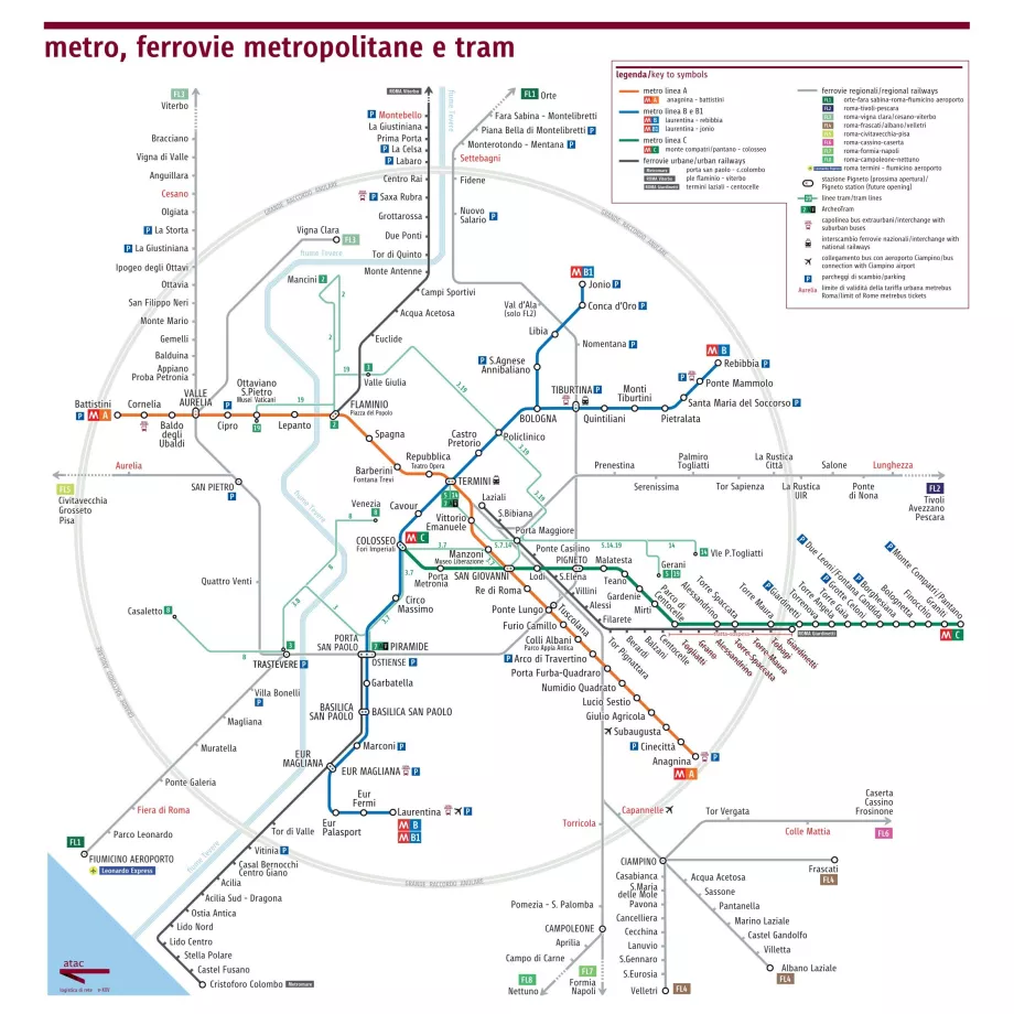 Róma metró térkép