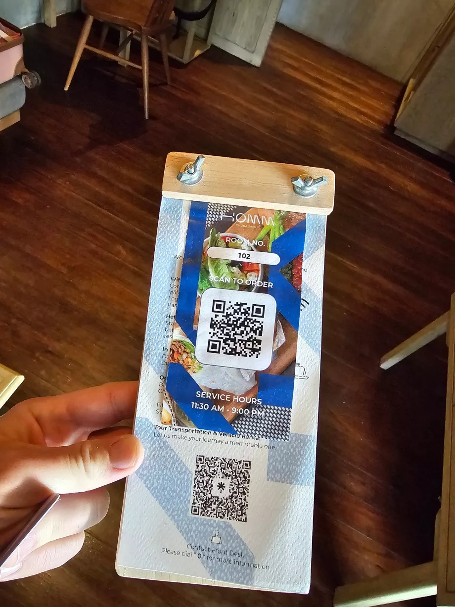 QR-kód a szobaszervizhez