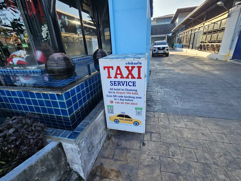 Chaweng, taxi hirdetés