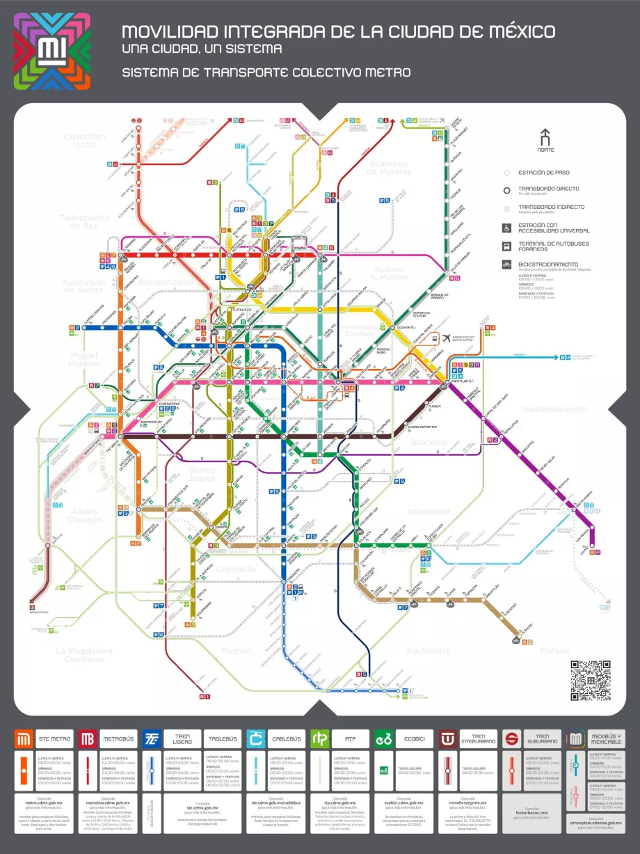 Mexikóváros metró térkép