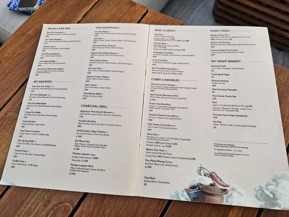 Akara Sky Hanuman - menü, ételek