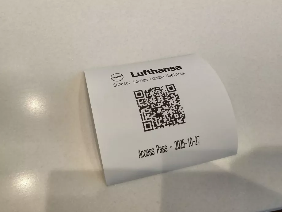 Vonalkód a Senator Lounge-ba való belépéshez
