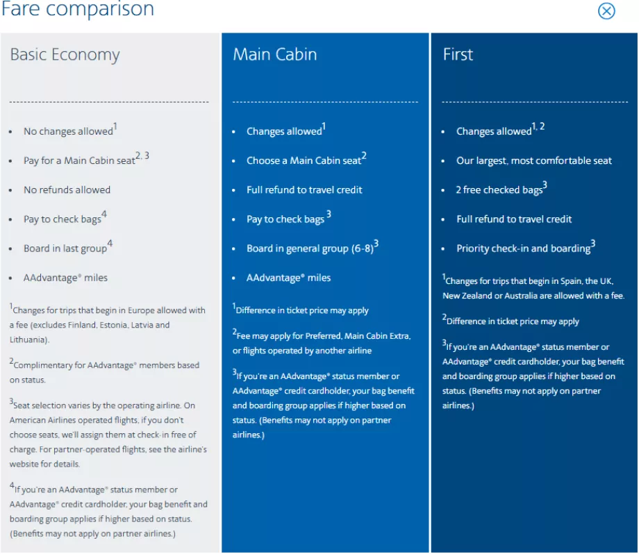 American Airlines belföldi viteldíjak