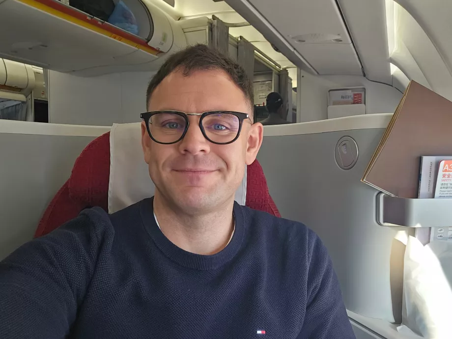 Én a Hainan Airlines business osztályán