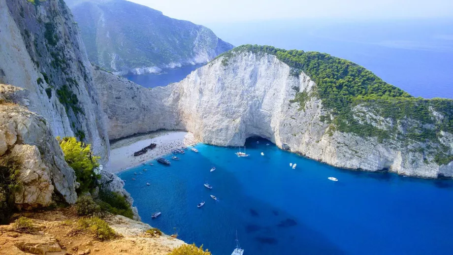 Kilátás a Navagio strandra