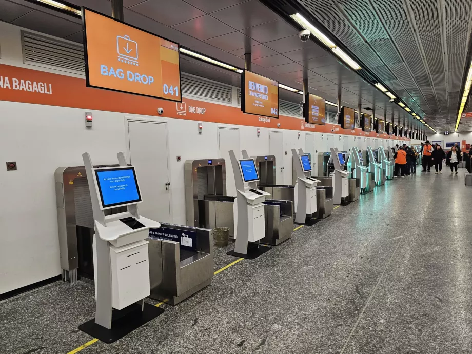 Automatikus check-in a Malpensa repülőtéren