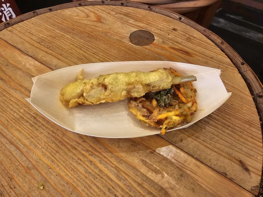 A tempurám a Nishiki piacon