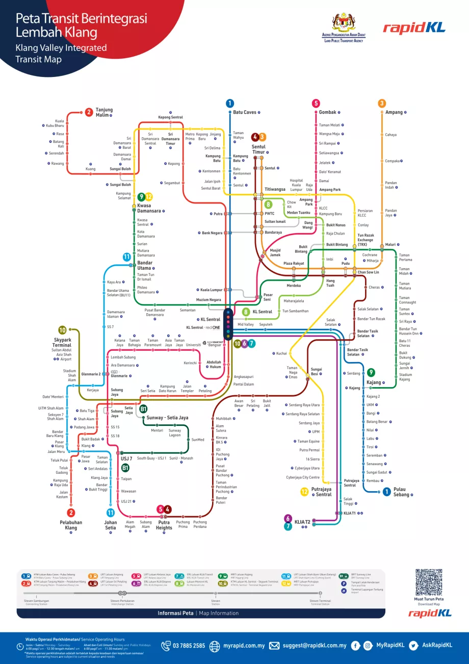 A Kuala Lumpur-i vasutak térképe