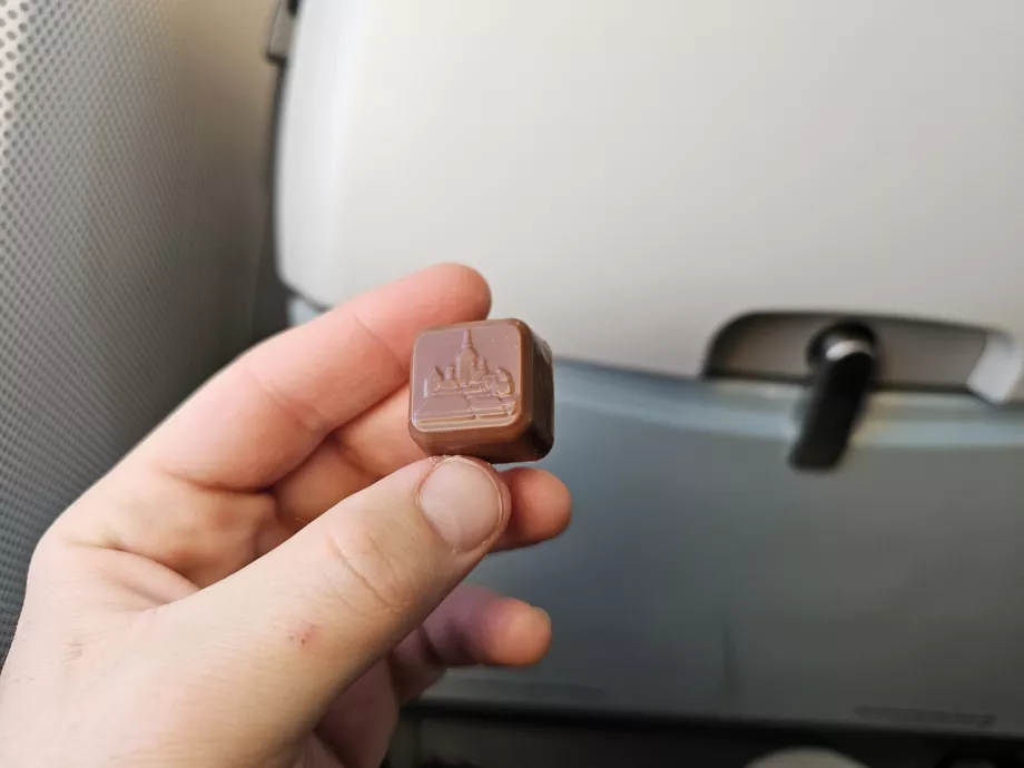 Csokoládé praliné leszállás előtt