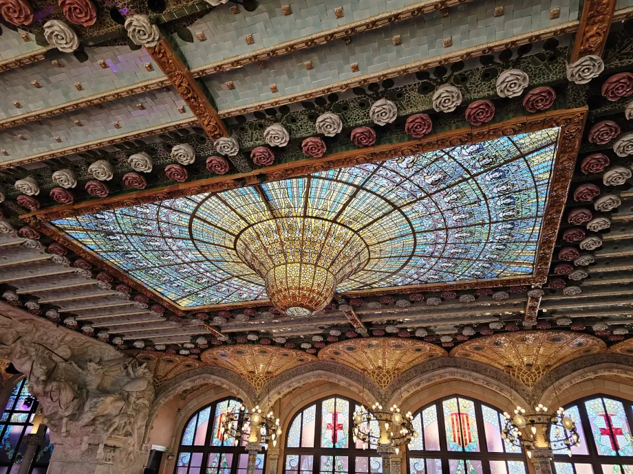Palau de la Música Catalana, mennyezeti részlet