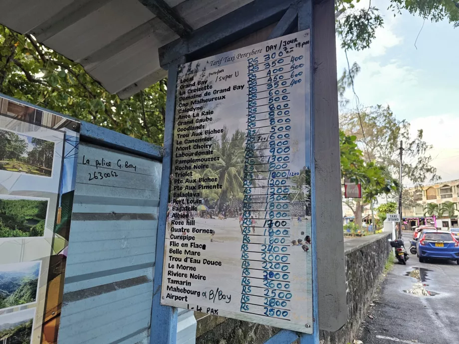 Taxi tarifa - Bain Boeuf