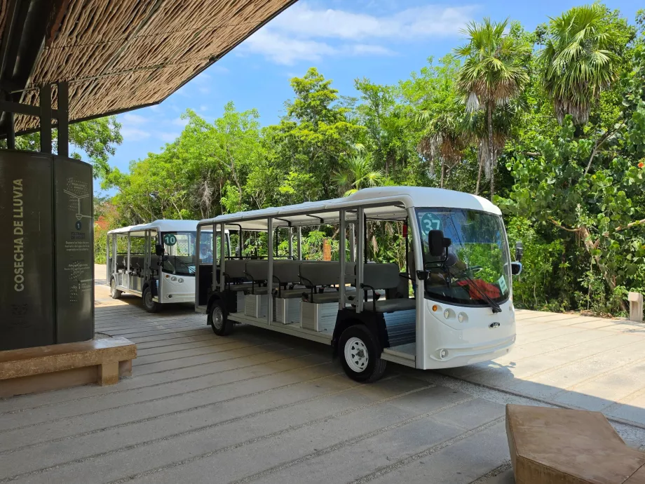 Tulum régészeti lelőhely, közlekedés elektromos busszal