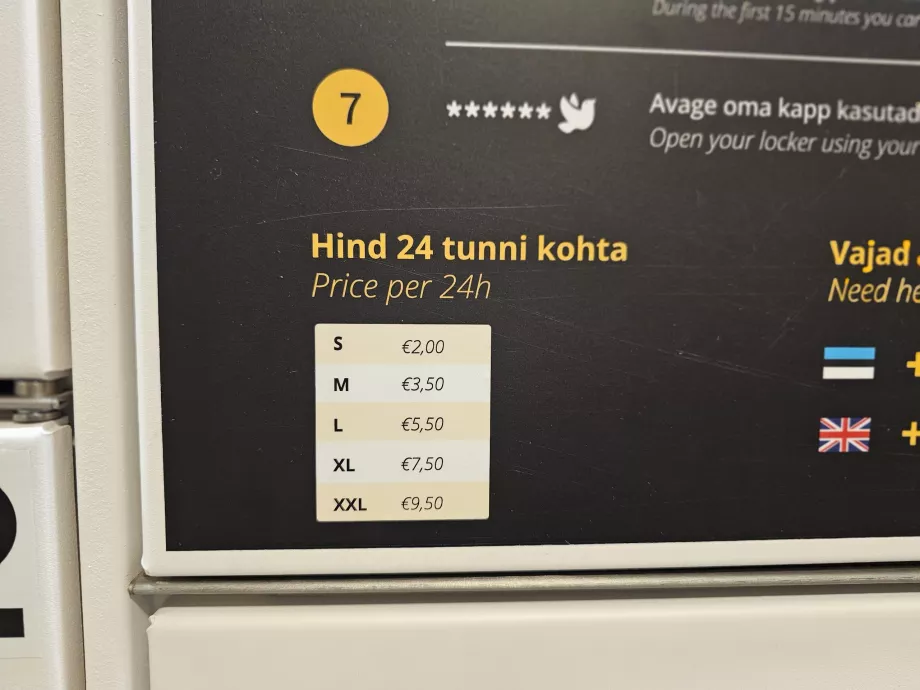 Poggyász tárolási árak