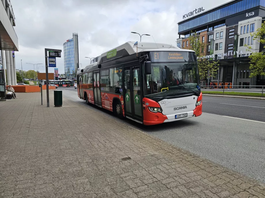 E1 buszmegálló a városközpontban