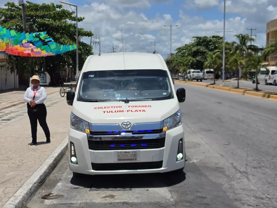 Colectivo, egy felszállóhely Tulum központjában