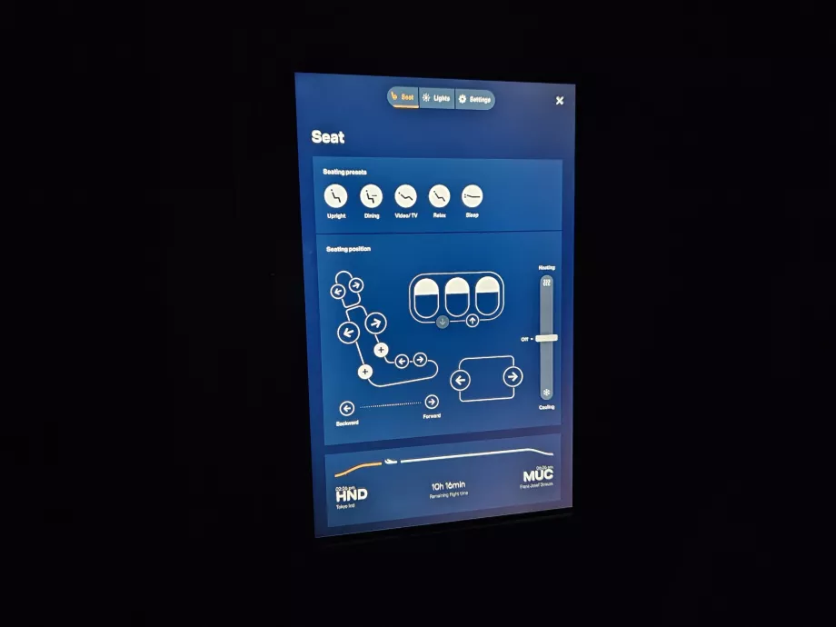 Ülésvezérlés tableten keresztül