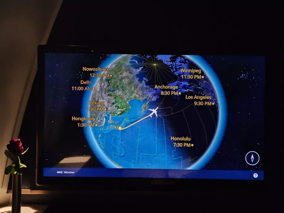 Az Északi-sark feletti repülés térképe