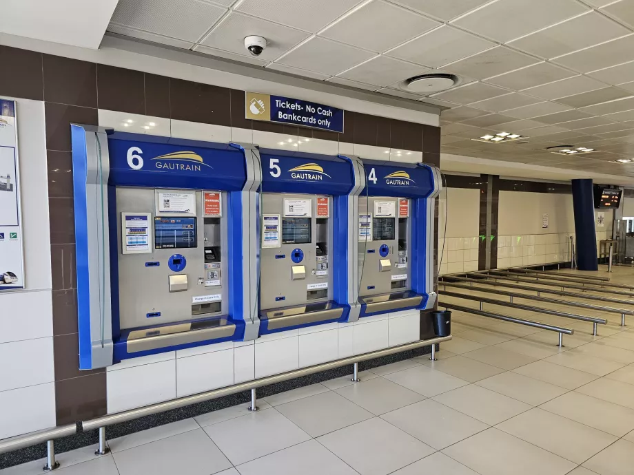 Jegykiadó automata a Gautrain-en