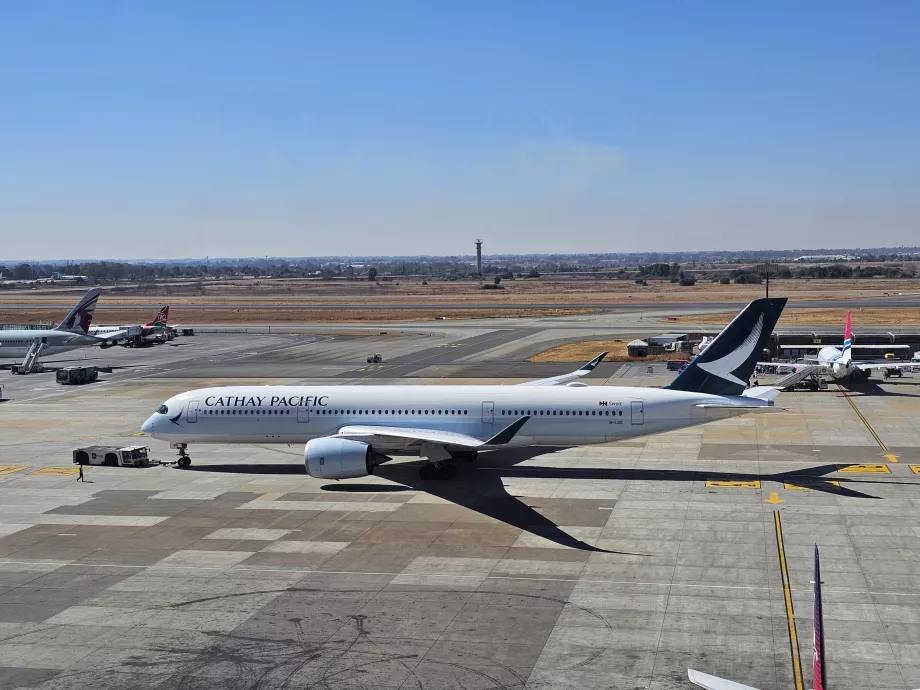 Cathay Pacific, Airbus A350-es a johannesburgi repülőtéren