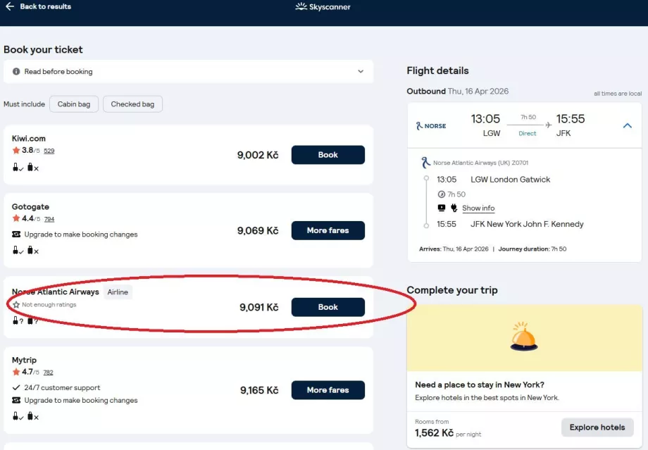 A légitársaság weboldalának kiválasztása