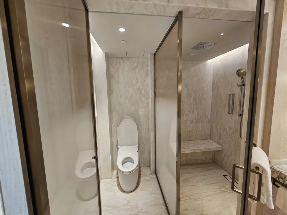 Zuhanyzó és WC - nyitott ajtó