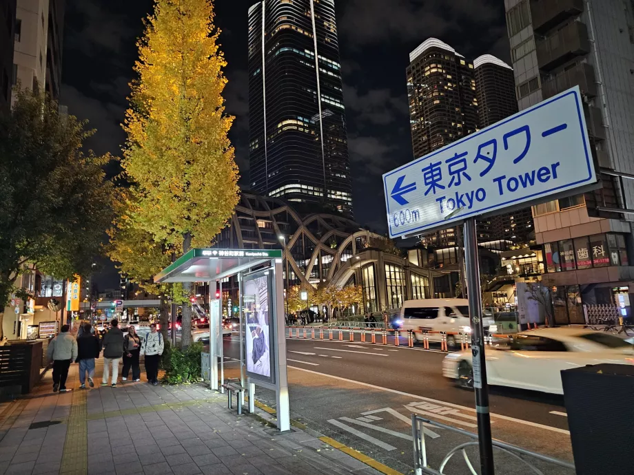 Útvonal a Tokyo Towerhez