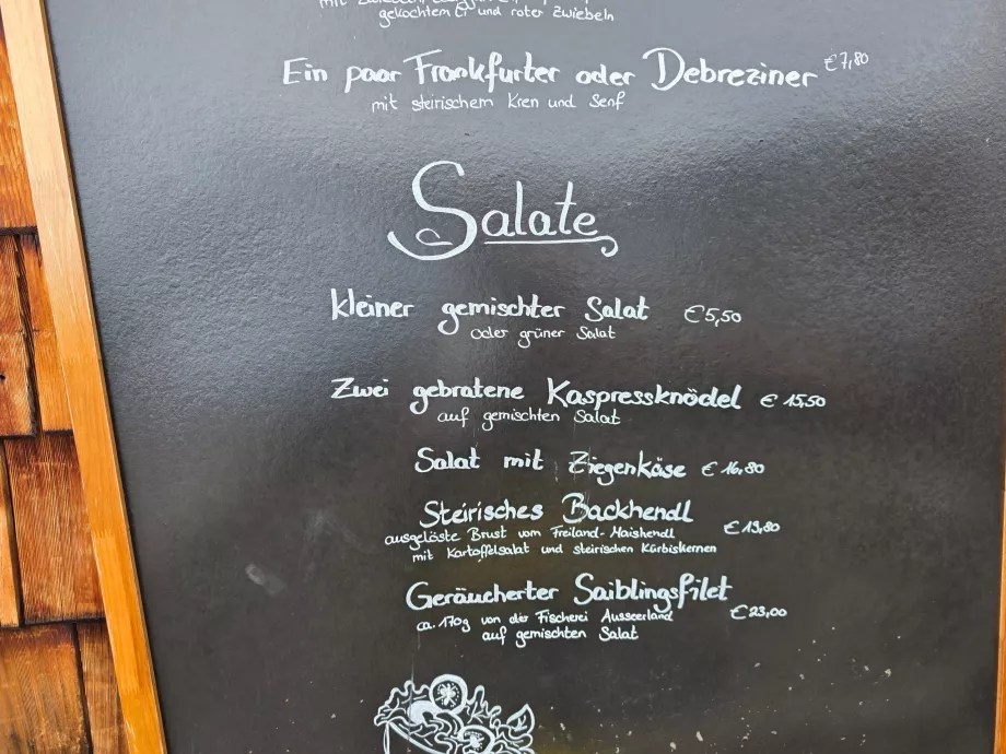 Árak az éttermekben