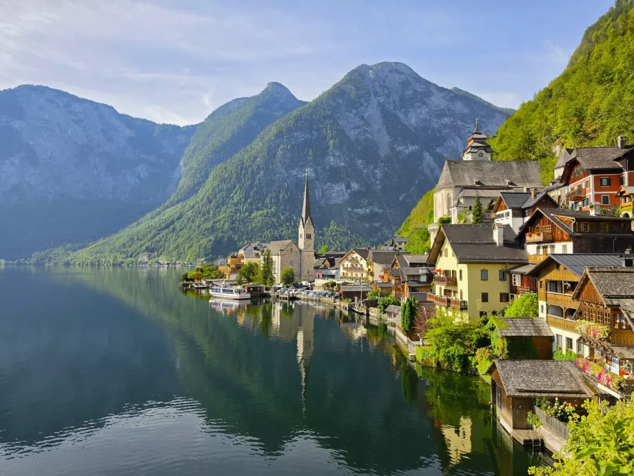 Hallstatt városközpontjának leghíresebb kilátása