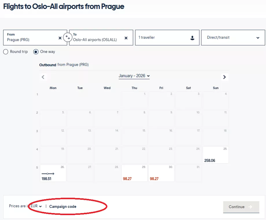 A promóciós kód beírására szolgáló mező