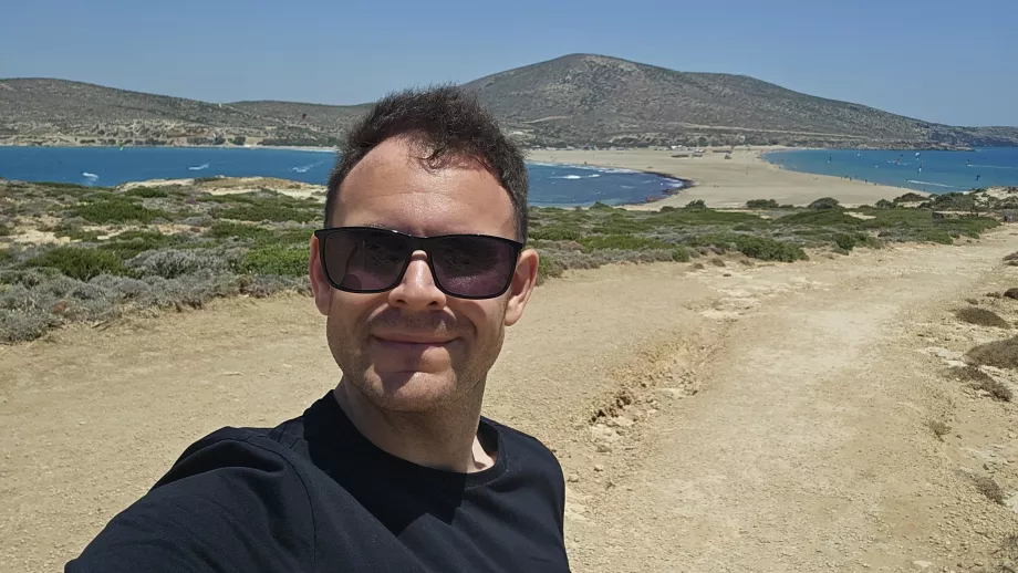 Christopher a Prasonisi strandon