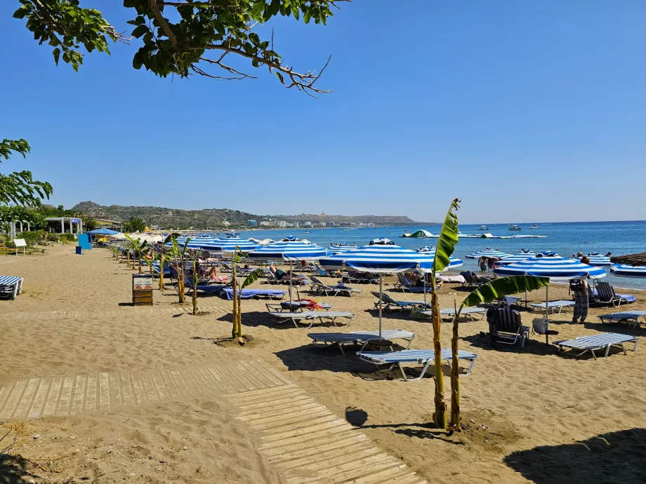 Faliraki fő strandja