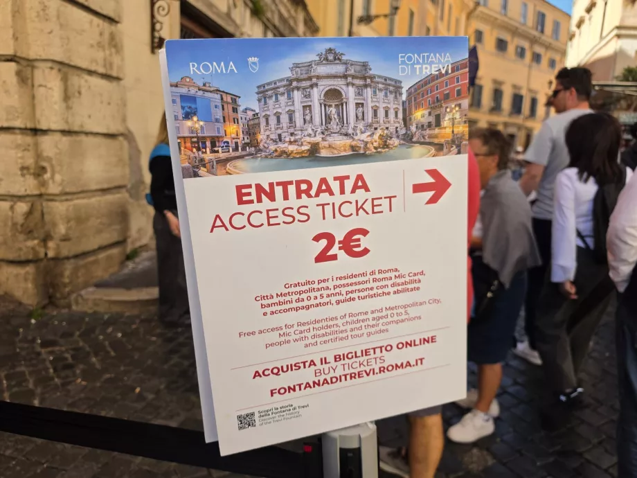 Jegyár a Trevi-kútra