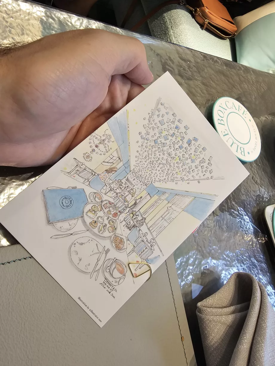 Kék doboz, képeslap