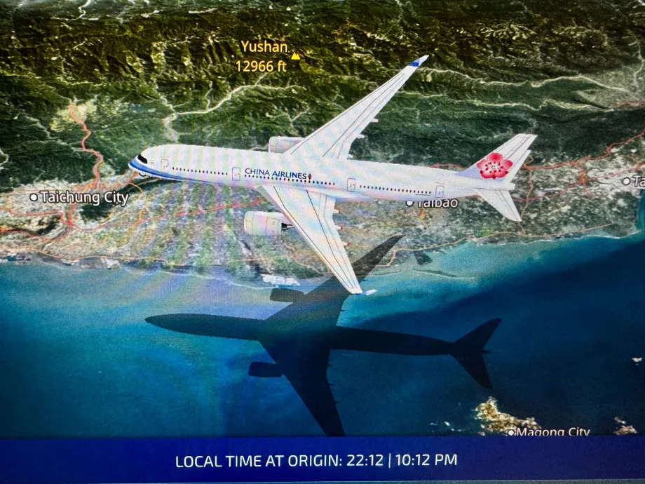 A China Airlines repülőgépei a térképen