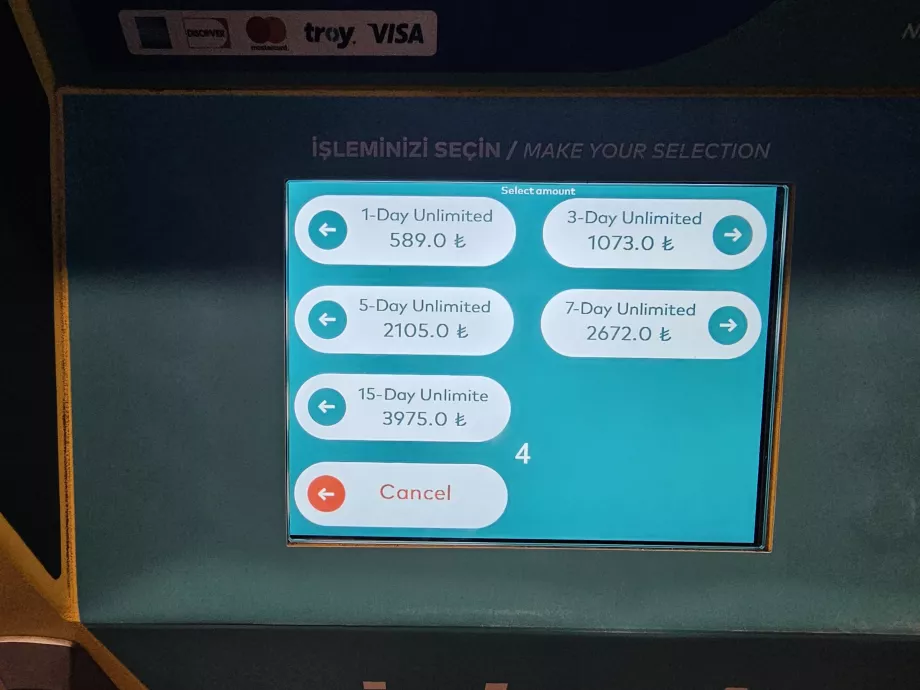 Többnapos jegy opciók