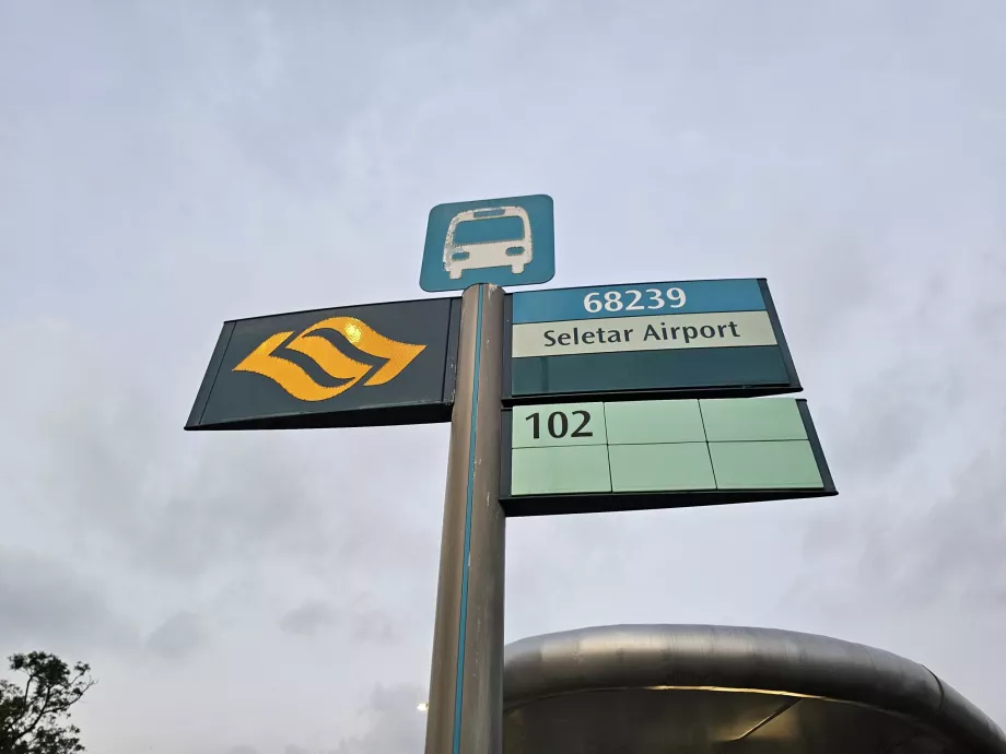 Buszmegálló a repülőtér előtt